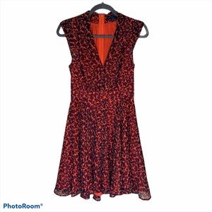 French Connection Fit & Flare Red Dress Size 4